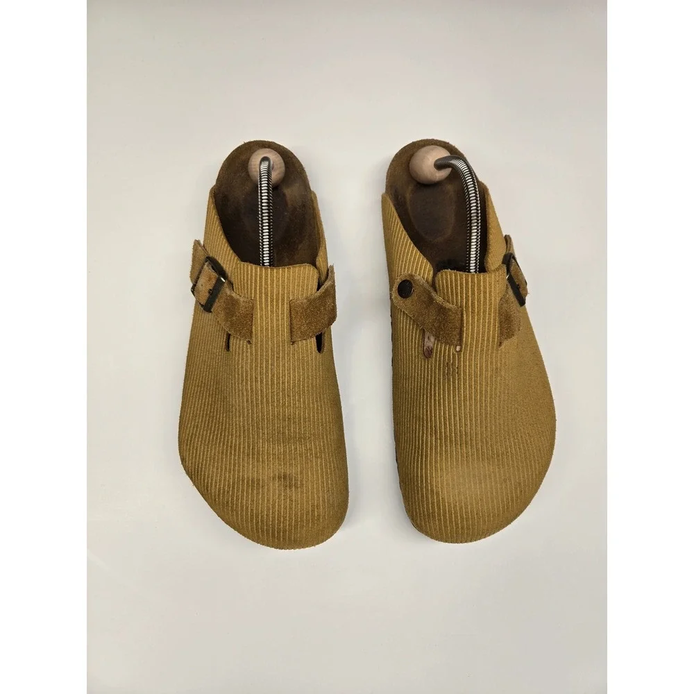 Birkenstock Boston Clogs Mens 43 10 Cork Brown Corduroy Suede Mules 1026155
